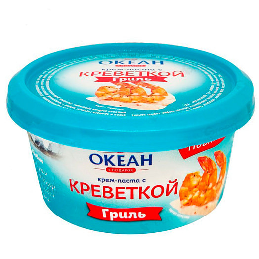 Крем-паста Гриль из тресковых рыб 140г пл/стак. с креветкой ООО Белвнешрыбторг Беларусь Океан в подарок