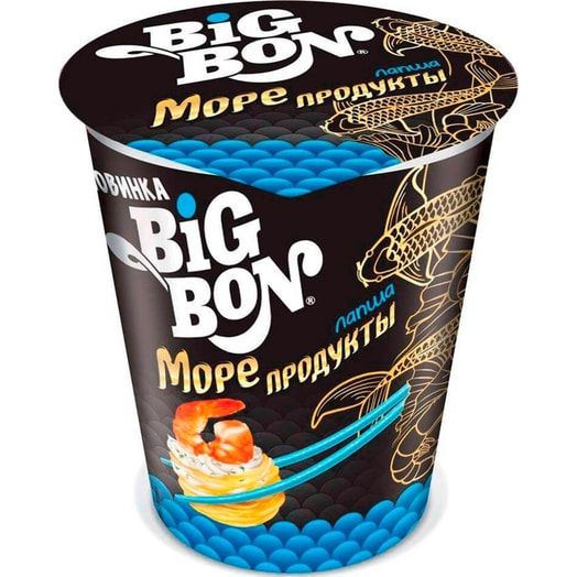 Лапша б/приг Big Bon Discovery с морепродуктами (стакан) 70г Маревен Фуд Сэнтрал Россия