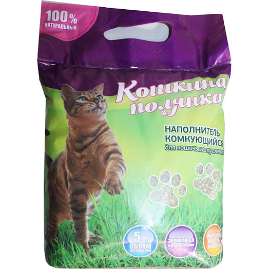 Наполнитель комкующийся бентонитовый 3кг ООО Трибьют Беларусь Кошкина полянка