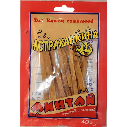 Спинка янтарная с перцем минтай сушено-вяленый (филе) 40г Китай Астраханкина