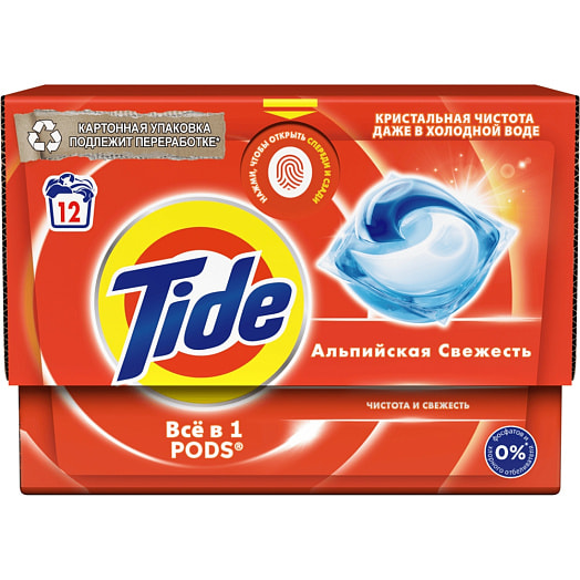 СМС Tide Альпийская свежесть в капсулах 12*16,8г Procter&Gamble Румыния Tide