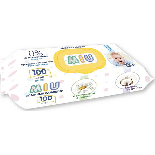 Салфетки влажные для детей MIU 100шт. ОООБелЭмса Беларусь