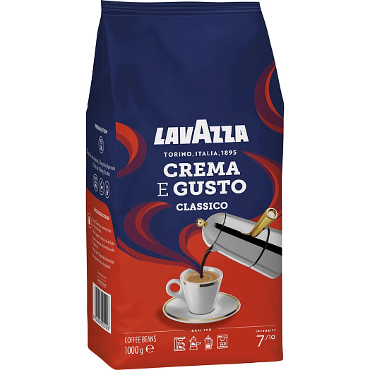 Кофе Lavazza Crema e Gusto Classico 1кг в/у натуральный в зернах Lavazza Luigi S.P.A. Италия Lavazza