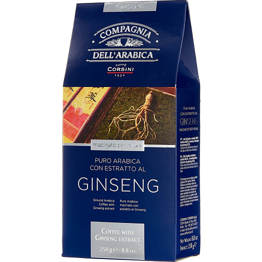 Кофе Пуро Арабика 250г жареный молотый с экстрактом Женьшеня Италия
