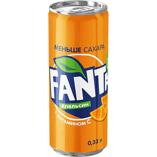 Напиток б/алк Fanta Апельсин 330мл ж/б сильногаз. Coca-Cola Беларусь