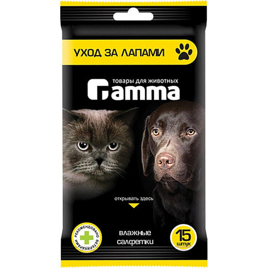 Влажные салфетки Уход за лапами арт.30572002 ЭФТИ-Косметикс ЗАО Россия Gamma