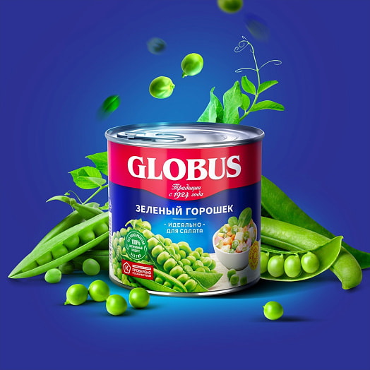 Горошек зеленый Globus 400г ж/б Глобус Россия