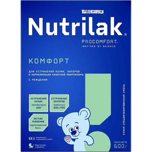 Смесь Nutrilak Premium Комфорт 600г с 0мес ЗАО Инфаприм Россия