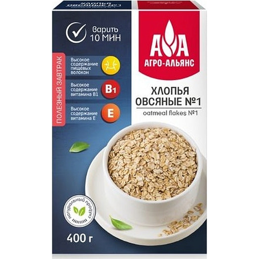 Хлопья овсяные N1 Агро-Альянс 400г Россия