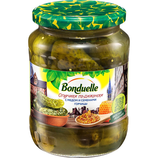 Огурчики по-дижонски с медом и семенами горчицы 720г ст/б маринованные Россия