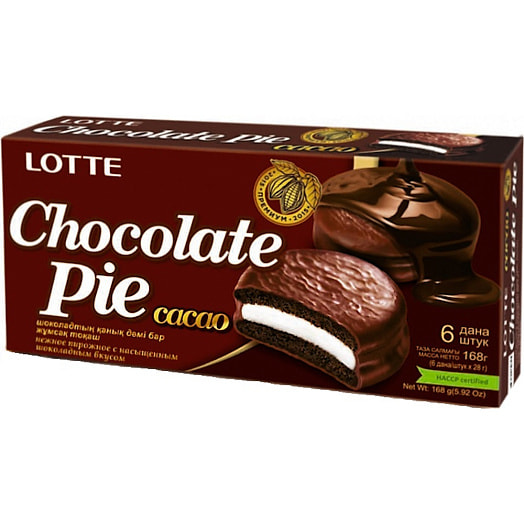 Мучное конд изд в глазури Lotte Chocopie Какао 168г ООО Лотте КФ Рус Россия