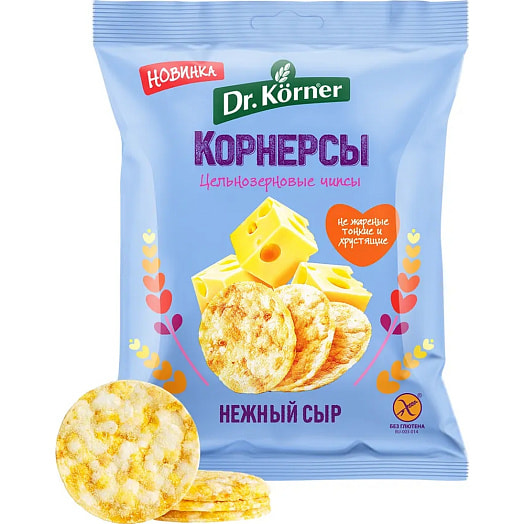 Чипсы Dr.Korner кукурузно-рисовые 50г с сыром Россия