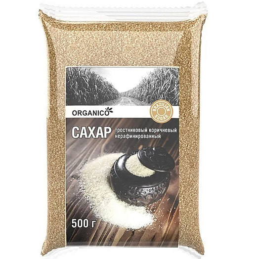 Сахар тростниковый Organico 500г коричневый USINA MONTE ALEGRE S/A O/B ENERGY COMMERCE Бразилия