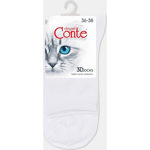 Носки женские CONTE ELEGANT 3DSOCKS 3DSOCKS, р.23-25, 000 белый арт.24С-2СП СООО Конте Спа Беларусь Conte