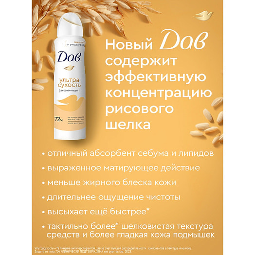 Антиперспирант-аэрозоль Ультрасухость 150мл Unilever Россия Дав