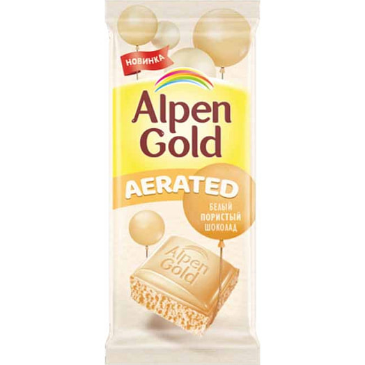 Шоколад белый Alpen Gold Aerated 80г пористый ООО Монделис Русь Россия Alpen Gold