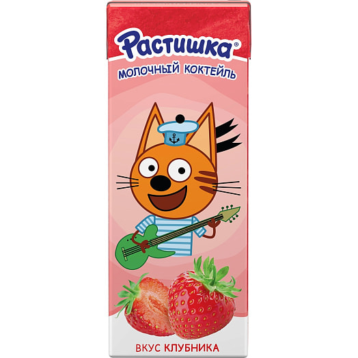 Коктейль молочный ультрапастер. Растишка 2% 210г клубника Беларусь