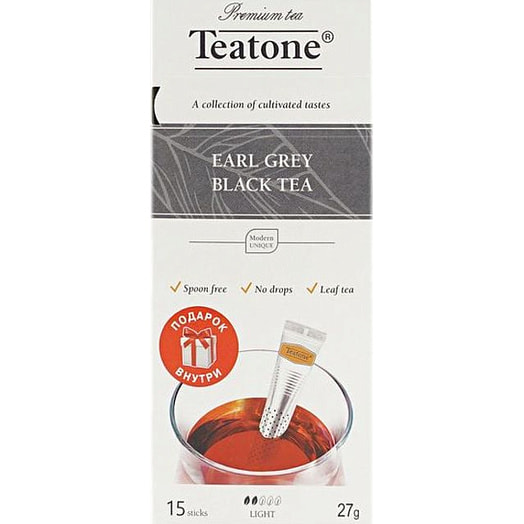 Чай черный Teatone с бергамотом (15шт*1,8г) 27г ООО А-Трейд Россия Teatone