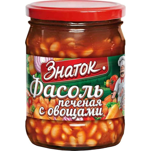 Фасоль Знаток печеная с овощами 480г ст/б Белгородский КК Россия