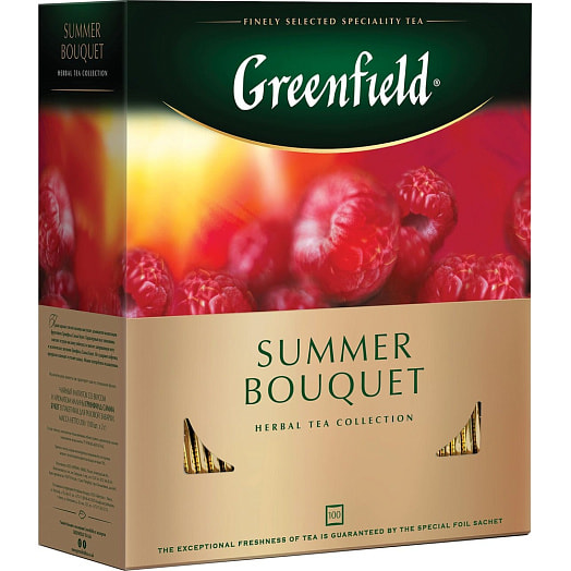 Чай травяной Greenfield Summer Bouquet 200г аромат малины (100*2г) Россия