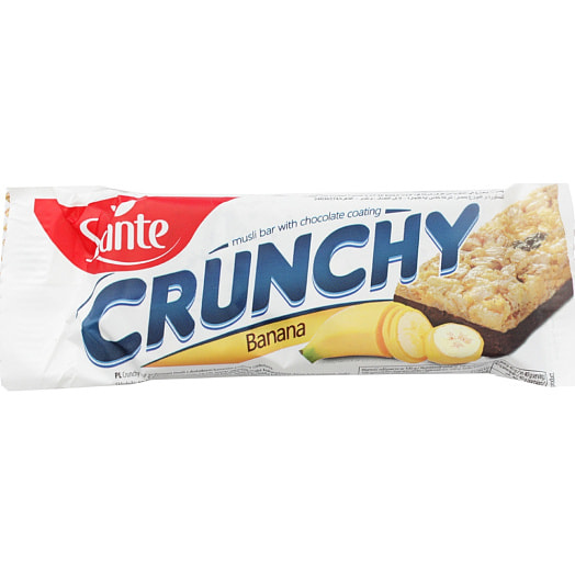 Батончики-мюсли Crunhcy бар 40г с бананом в шоколаде Польша