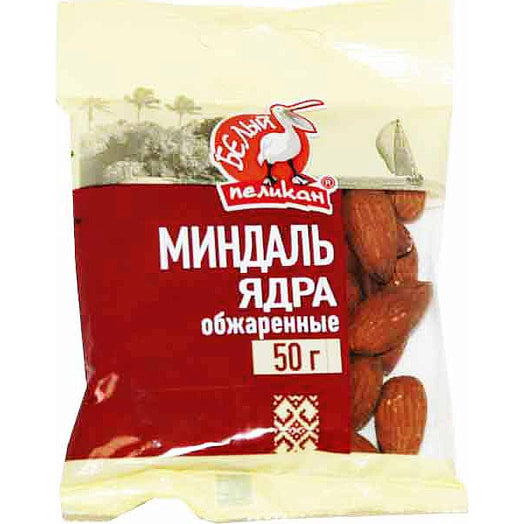 Миндаль ядра обжаренные 50г ООО Детави Беларусь Белый Пеликан