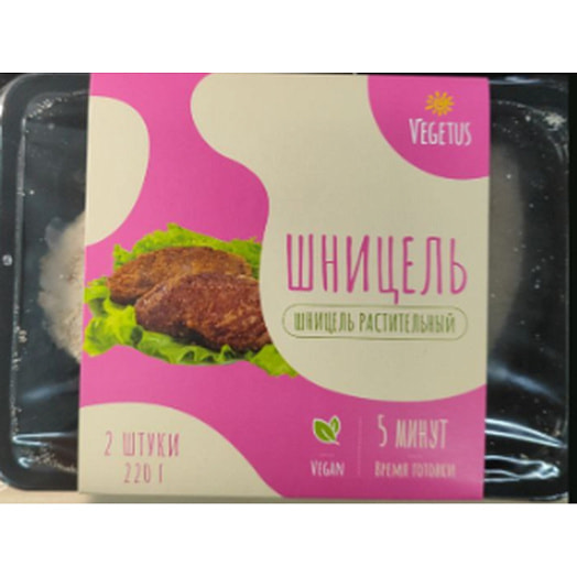 П/ф растит Vegetus Шницель зам 220г ООО ЕТЕК Продакшн Беларусь