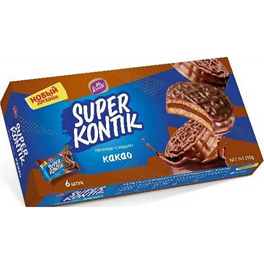 Печенье-сэндвич Супер-Контик 150г какао КОНТИ-РУС АО Россия