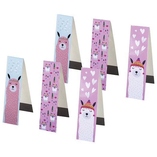 Закладки для книг с магнитом Ламы (6шт) арт.111642 Россия ЮНЛАНДИЯ