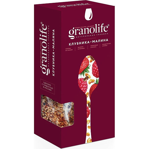 Гранола Granolife Клубника-малина 200г ООО Гранолайф Россия
