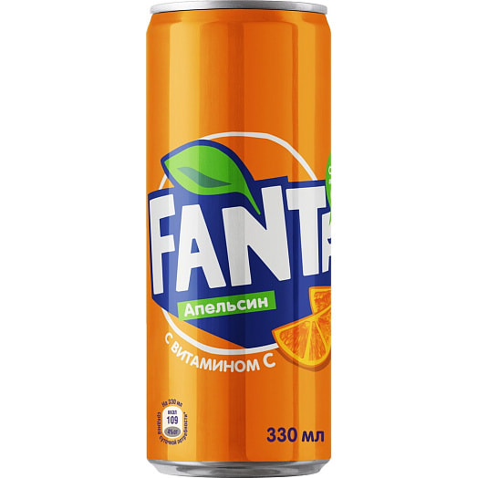 Напиток б/алк Fanta Апельсин 330мл ж/б сильногаз. Coca-Cola Беларусь