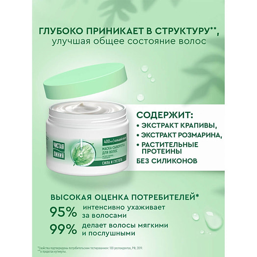 Маска-сыворотка для волос 400мл сила и густота крапива Калина Россия Чистая линия