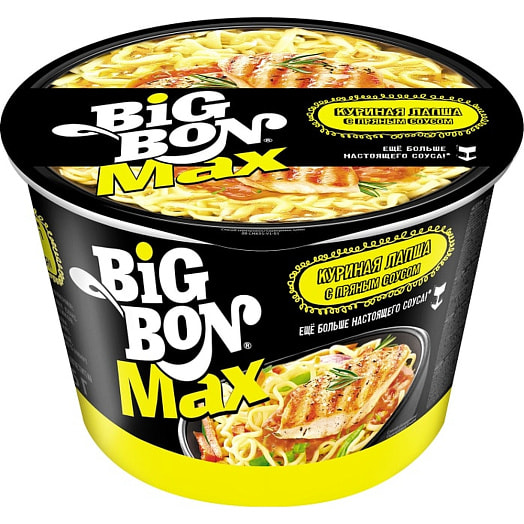 Лапша BigBon 95г с пряным соусом с курицей Mareven Food Central Россия