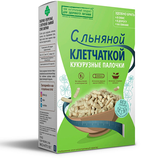 Палочки кукурузные 100г с клетчаткой льна Беларусь