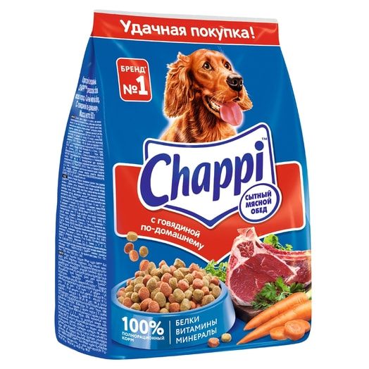 Корм для собак Chappi 600г Сытный мясной обед. Говядина по-домашнему Mars Россия Mars