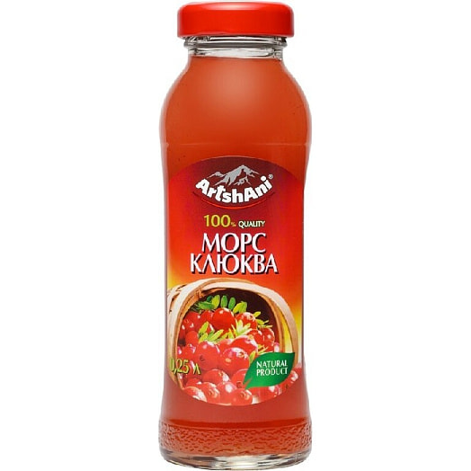 Морс ягодный ArtshAni из клюквы 250мл ст/б ООО ТПК Аршани Россия Arshani