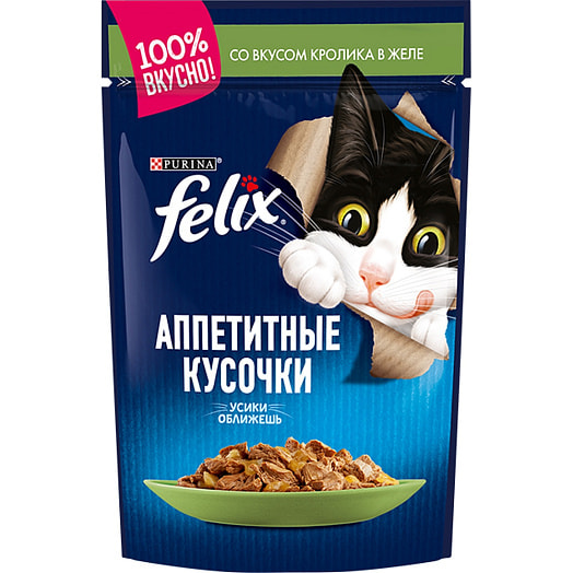 Корм Felix 75г пауч кусочки в желе кролик ООО Нестле Россия Purina
