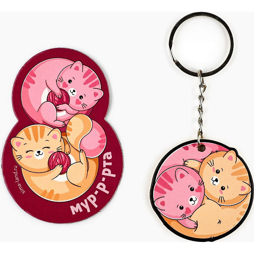 Подарочный набор Мур-мур (магнит, брелок 14,5х12см) арт.5186339 Китай
