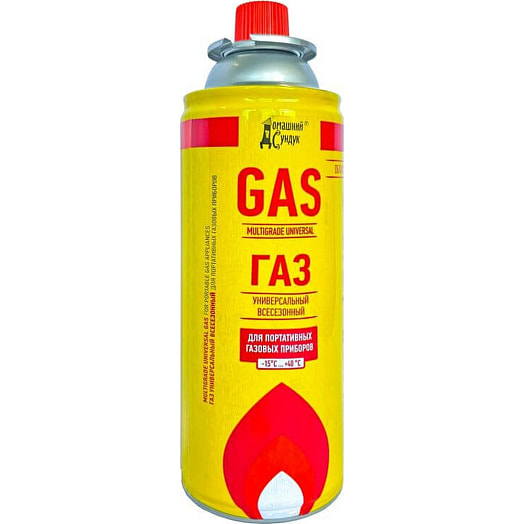 Газ универсальный всесезонный Домашний Сундук для портативных газовых приборов 220г ДС-413 Россия