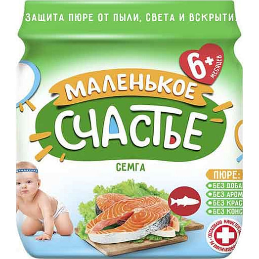 Пюре Маленькое счастье 80г ст/б семга для дет/пит. Беларусь