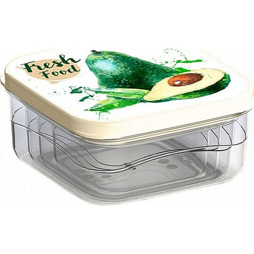 Комплект контейнеров для продуктов с декором (4шт) бежевый (0,3л, 0,45л, 0,65л, 1л) ООО ТЦ Бытпласт Россия Phibo