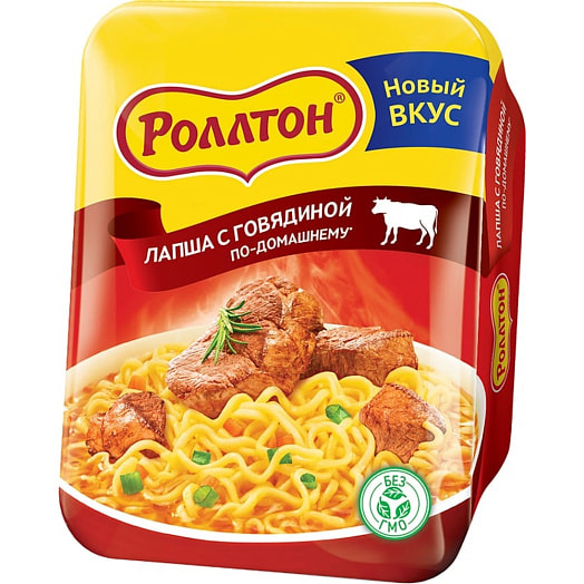 Лапша Роллтон 90г яичная с говядиной по-домашнему Mareven Food Central Россия