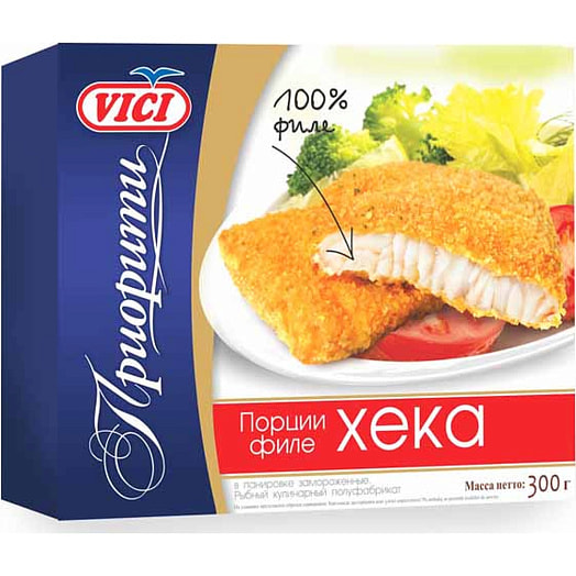 Порция филе хека в панировке Приорити 300г Литва