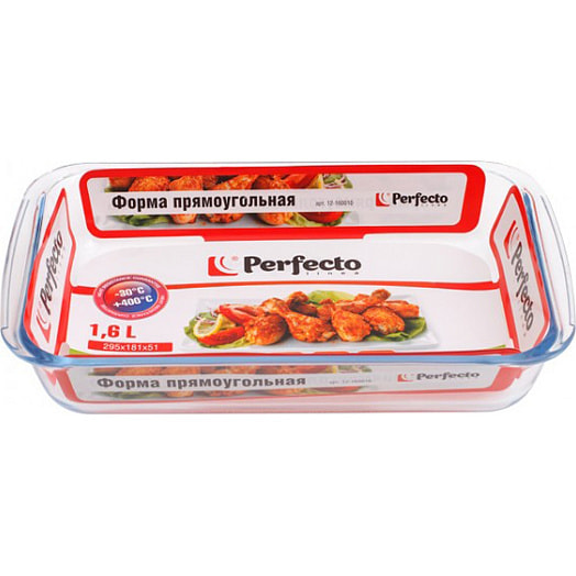 Форма из жаропрочного стекла Perfecto Linea 1.6 л, прямоугольная Китай