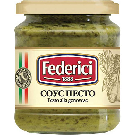 Соус Federici Pesto Genovese 190г с подсолнечным маслом и чесноком Coelsanus Industria Италия