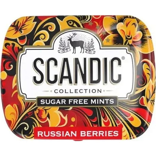 Конфеты Scandic Черника, облепиха без сахара 14г ж/б ООО ТД Энергон Рус Россия Scandic