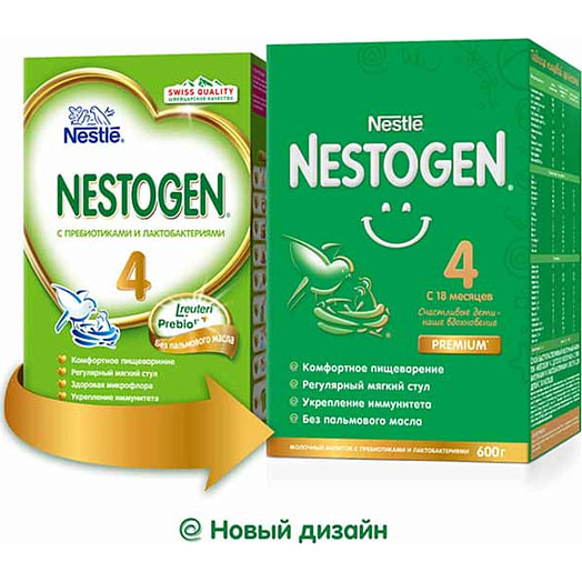Сухая молочная смесь Nestogen 4 600г с пребиотиками и лактобактер. L.reuteri для детей с 18мес. Россия