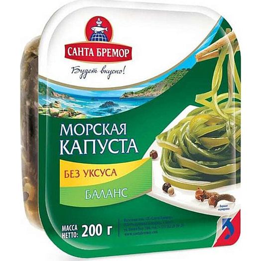 Капуста морская маринованная Баланс 200г ПЭТ СП ООО Санта Бремор Беларусь Санта Бремор