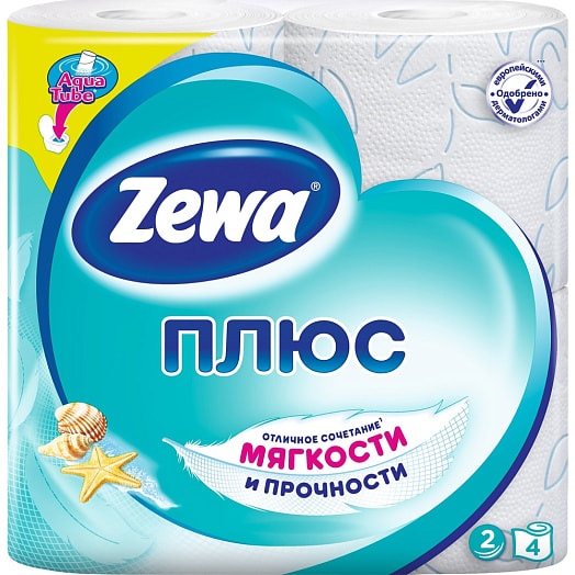 Туалетная бумага Zewa Плюс аромат океана 1*4шт Россия