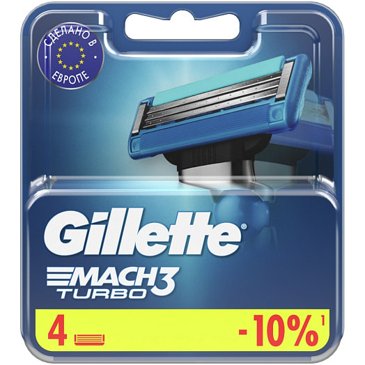 Сменные кассеты Gillette Mach3 для бритья 4шт Procter & Gamble Вьетнам